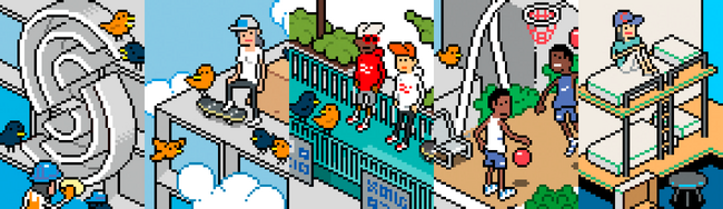 ピクセルアート界のレジェンド、eBoyが描くMIYASHITA PARKの人と風景