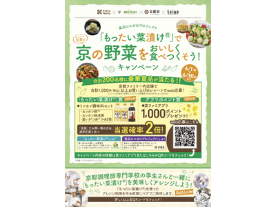 【食品ロスゼロプロジェクト】「もったい菜漬け(R)︎」で野菜をおいしく食べつくそう！キャンペーン