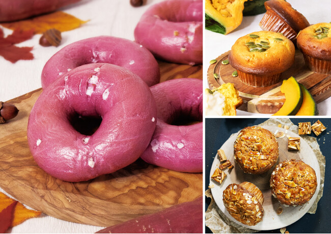 BAGEL & BAGEL から新商品が登場！ 一足早く秋の味わいを楽しむ「紫いもとホワイトチョコレート」ベーグルとマフィン２種を期間限定で販売します