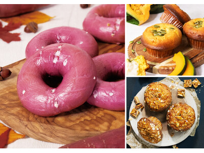 BAGEL & BAGEL から新商品が登場！ 一足早く秋の味わいを楽しむ「紫いもとホワイトチョコレート」ベーグルとマフィン２種を期間限定で販売します