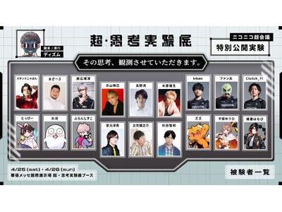 「え、この人がこんな選択を……？」俳優・声優・ストリーマー・VTuberら豪華18名が被験者として挑む"じぶん没入体験"エンターテインメント『超・思考実験展』、配信チケット販売開始