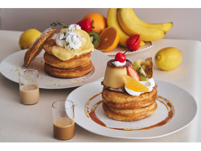 “フレッシュ果実 × 茶葉”をテーマにした、ビブリオテークの春デザートフェア『春、果実とお茶と。』開催。懐かしさと春らしい華やかさが重なる、新作プリンアラモードパンケーキやフルーツケーキパイが登場