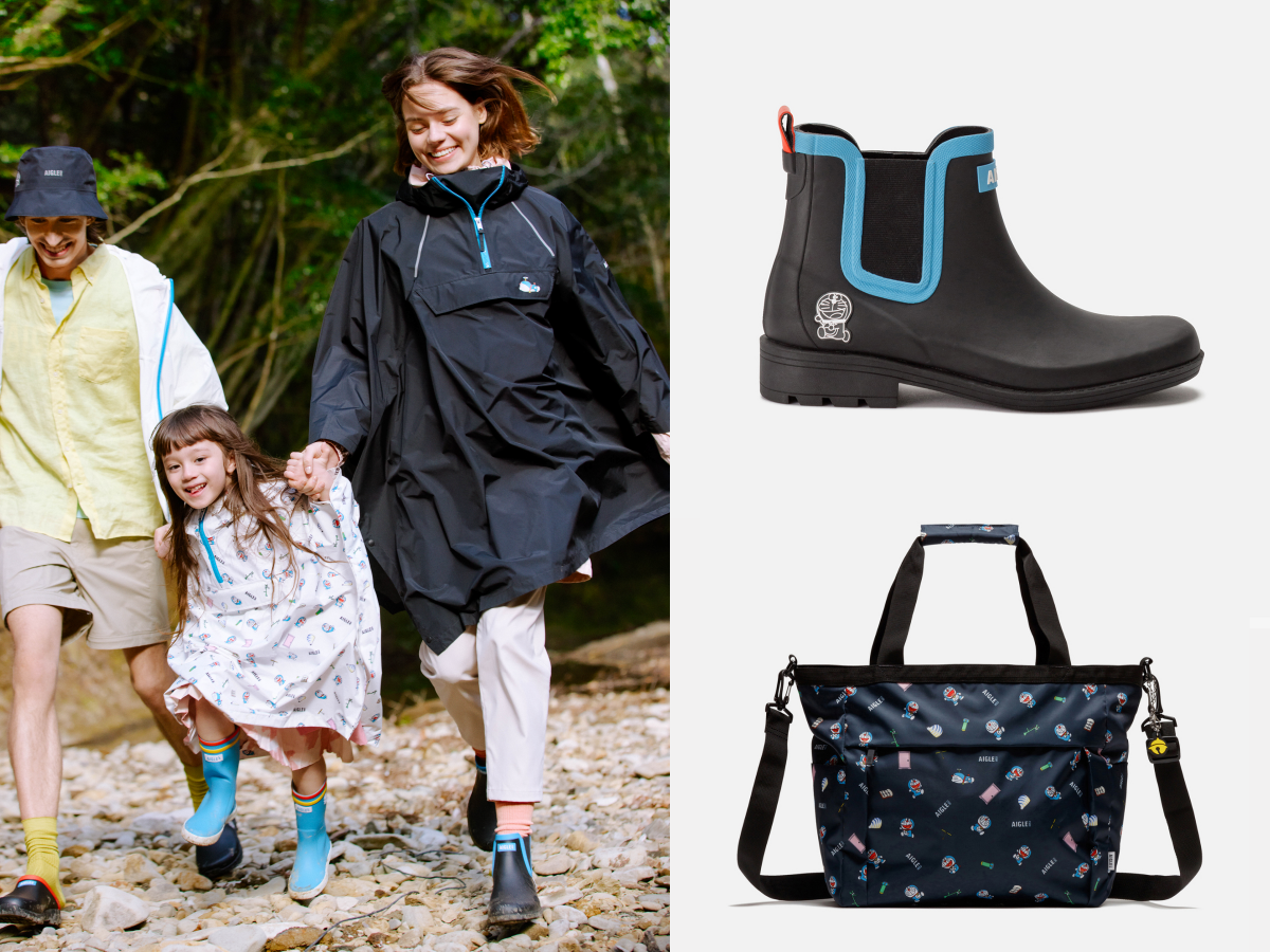 【阪急うめだ本店】ドラえもんと「AIGLE」が初のコラボレーション！親子で梅雨を楽しむウェアやレイングッズが『GREEN AGE』に登場