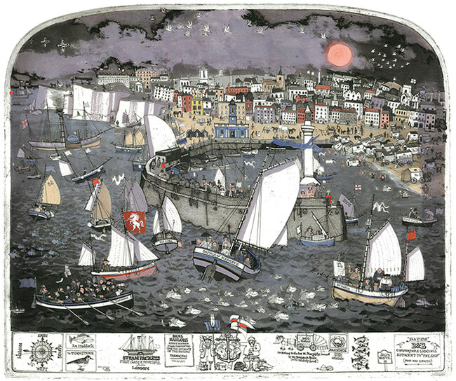 #グラハム　クラークの銅版画クラポート　エントルー 阪神梅田本店】イギリス古来のアーチ型銅版画を復刻、西欧の歴史