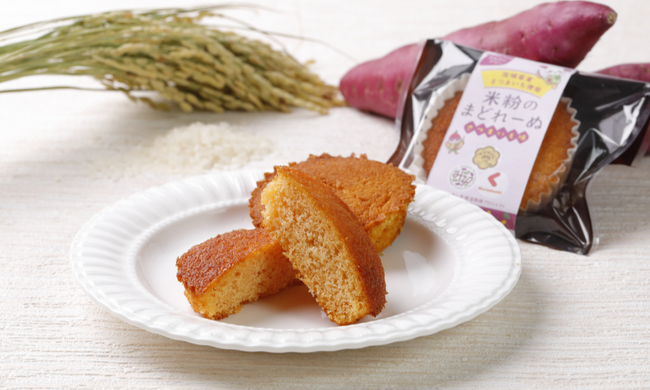 クラダシ、茨城大学とHYKと産学連携し「干し芋の残渣（ざんさ）」を活用した「米粉のまどれーぬ」を共同開発　10月20日よりKuradashiで販売開始