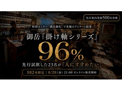 【アンケートで高評価】御岳「掛け軸シリーズ」を特別セミナーで先行試飲した23名の96％が「人にすすめたい」、酒類業界関係者は6名全員！582本限定品を8/28(金) 21時にオンライン販売開始へ