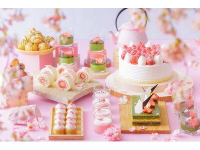 連日満席の“いちごビュッフェ”が「桜＆抹茶」テーマに一新！ 大阪城のお花見帰りに立ち寄る、極上スイーツ体験