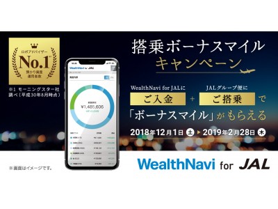 「WealthNavi for JAL」搭乗ボーナスマイルキャンペーン