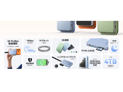 【新発売】iPhone撮影の革命児！ORICOの「磁気吸着式SSDケース×ハブ」がクーポン併用で40%相当OFF。