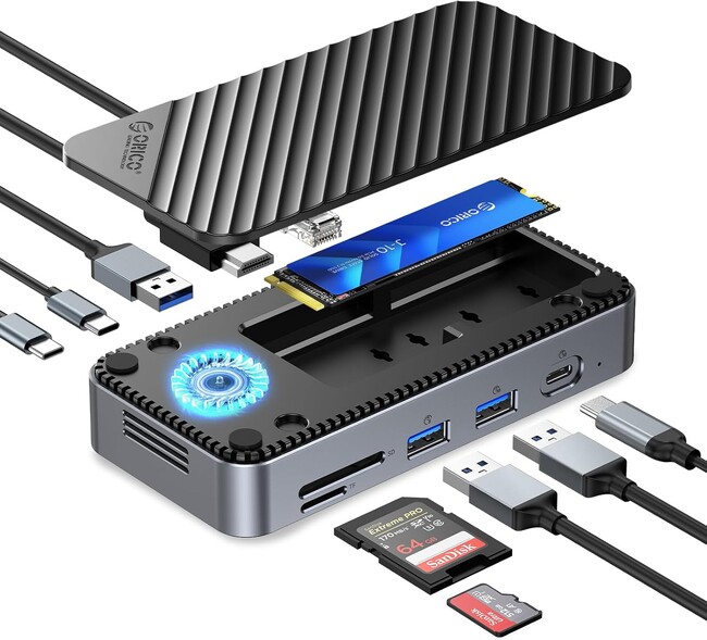 🔹 ORICO、最大8TB拡張・10Gbps転送の10-in-1 M.2 SSDドッキングステーションを発表