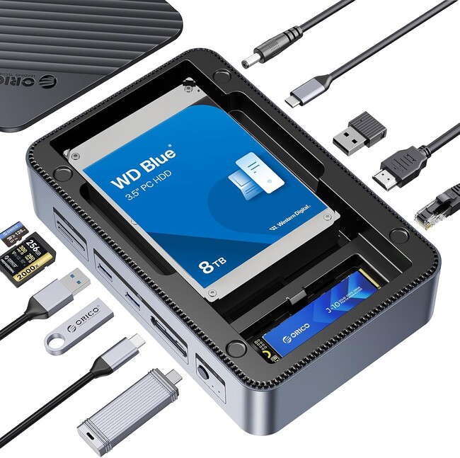 🔹 ORICO、最大26TB対応の12-in-1 USB-Cドッキングステーションを発表⚡ 10Gbps・4K出力・100W充電・タービンファン冷却を1台に集約