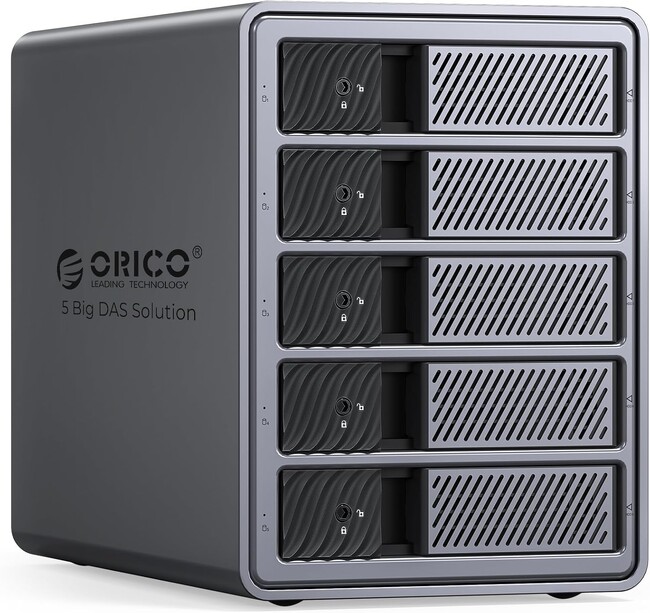 🔹 ORICO、最大110TB対応の5ベイ3.5インチHDDケースを発表⚡ 230MB/s転送・150W電源内蔵・プラグアンドプレイ・静音ファン搭載