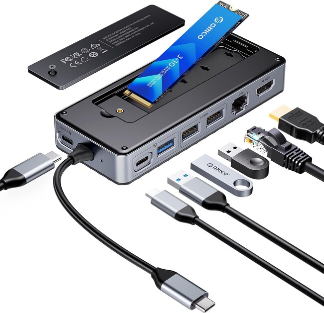 🔹 ORICO�AM.2 SSD�P�[�X��USB�n�u����̉������v�V�I�ȃh�b�L���O�X�e�[�V�����𔭕\⚡ 10Gbps�]���E4K@60Hz�o�́EPD100W�[�d�E�M�K�r�b�gLAN��1��ɏW��