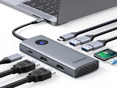 ORICO、デュアルHDMI 4K@60Hz出力対応8-in-1 USB-Cドッキングステーションを発表--100W PD充電・5Gbps高速転送・SD/TF同時読み取り・幅広い互換性を1台に集約