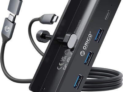 ORICO、クランプ固定式USB-Cハブを発表--5Gbps高速転送・USB-A×3＋USB-C×1・アルミ素材・セルフ/バスパワー両対応でデスク周りをスッキリ