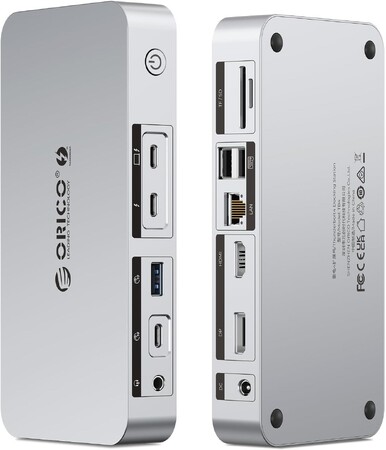 ORICO�AThunderbolt 4�F��12-in-1�h�b�N�𔭕\�B�V���O��8K�^�f���A��4K�o�́E40Gbps�]���E85W���d�E�f�C�W�[�`�F�[���Ή��Ńv�����������B