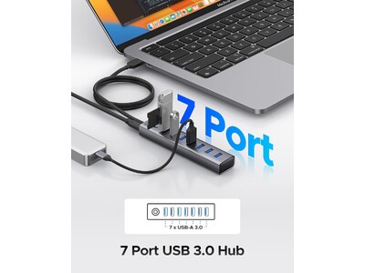 ORICO、7ポートUSB 3.0ハブを発表--最大5Gbps超高速転送・5V 3A Type-C電源ポートで安定接続・アルミ合金ボディ・ポケットサイズの携帯性