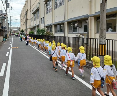 こども園が「津波避難訓練」を実施!