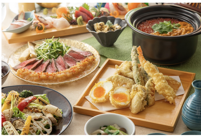 ゆったりとした全席個室のプライベート空間で天ぷらや土鍋ごはんなどの創作和食と厳選したドリンクを提供する「じぶんどき」蒲田駅前店が3月5日にオープン