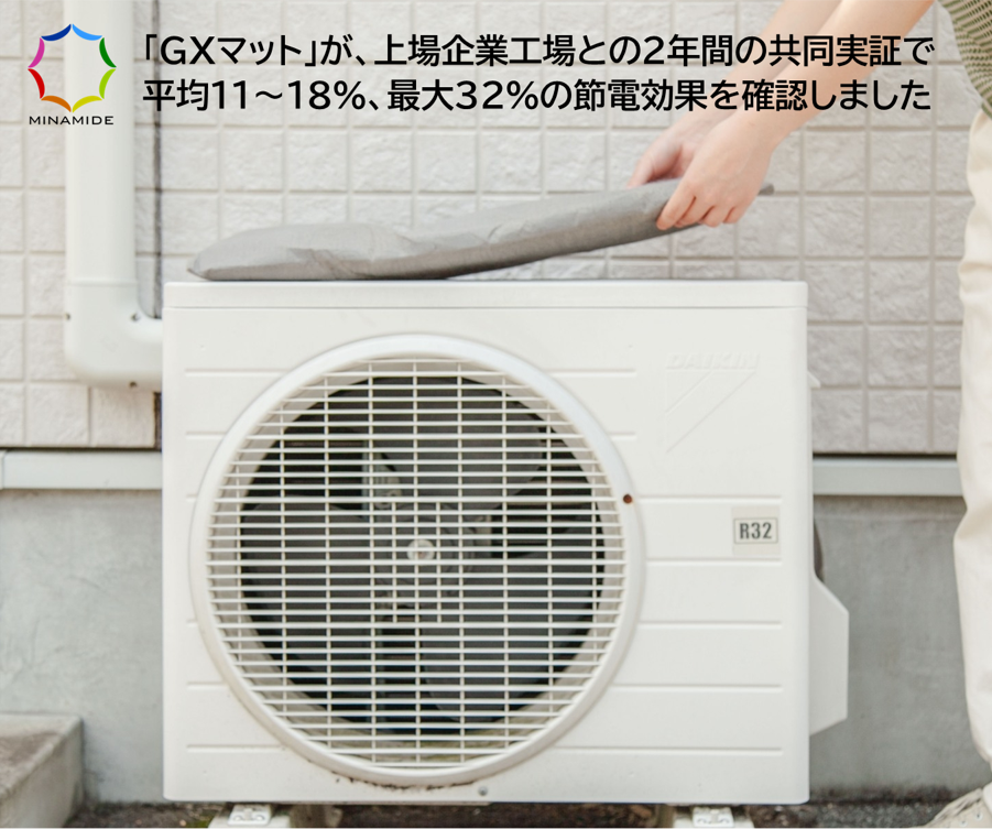 夏の空調電気代はどこまで下げられるのか。室外機の省エネ製品「GXマット」、2年間の共同実証で平均11～18%、最大32%の節電効果を確認
