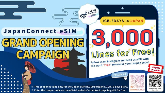 JapanConnect eSIM、インバウンドストアのオープン記念キャンペーン開始
