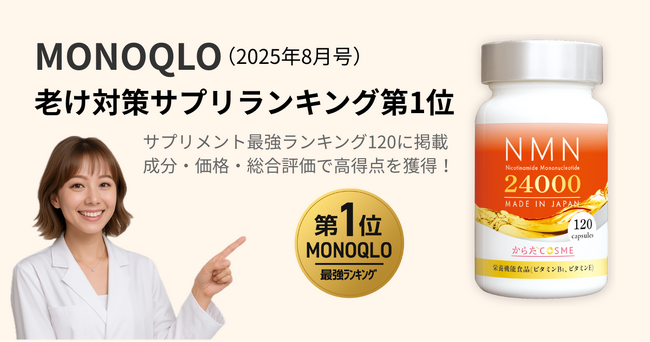 「MONOQLO（モノクロ）2025年8月号」老け対策サプリ部門で第1位を獲得