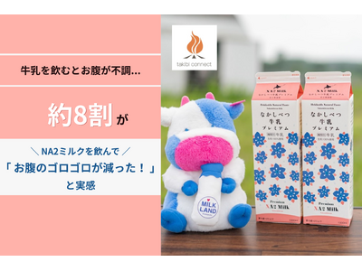 「牛乳を飲むとお腹が不調…」そんな人の約8割が「NA2 MILK」を飲んでお腹のゴロゴロが減ったと実感！