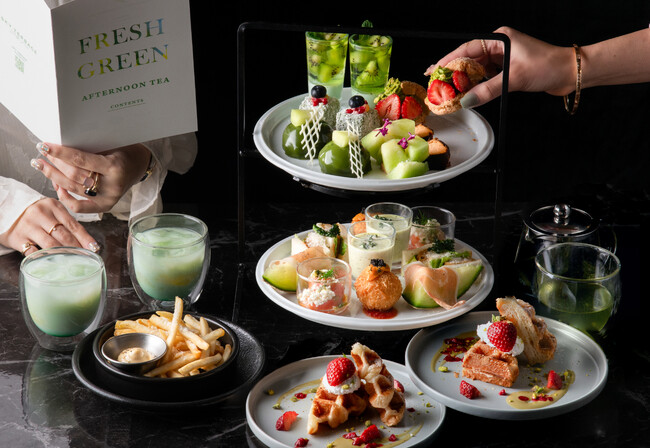 【期間限定】国産メロンと抹茶を贅沢に使用　初夏の訪れを告げる「新緑のアフタヌーンティー」税込3,800円で登場！