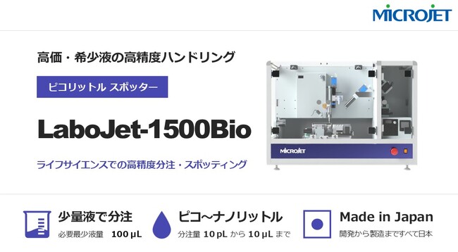 ライフサイエンス向け超高精度・極微量スポッター発売開始