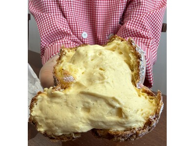 【魚沼に衝撃】総重量200g、通常サイズの4倍！ 圧倒的存在感のシュークリーム『ザクザクずっしりシュー』...