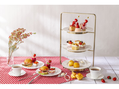 甘酸っぱく華やかな冬のご褒美 旬のいちごを贅沢に使った 赤×白で彩る「ストロベリーピュアルージュ アフタヌーンティー」 12月28日販売開始