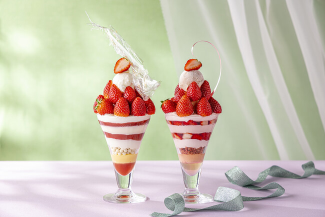 【桜といちごが華やぐ春のご褒美】ストリングスホテル東京インターコンチネンタルより、 2種類の春限定パフェ「桜いちご」「いちご杏仁」 3月1日より販売開始