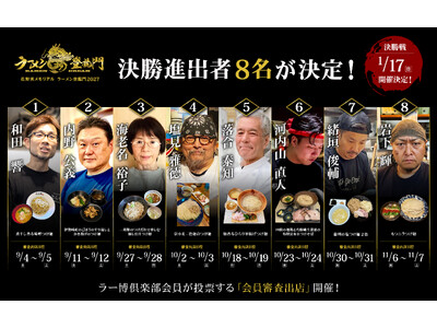ラーメン職人コンテスト「佐野実メモリアル ラーメン登龍門2027」決勝進出者8名が決定！