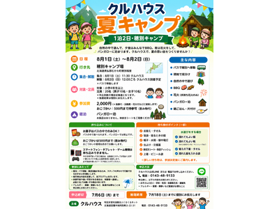 室蘭市のクルハウスが「夏キャンプ」を開催　小学4年生以上を対象に1泊2日の自然体験を実施（8/1.２）