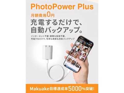 Makuake達成率5,908%の多機能充電器「PhotoPower Plus」が一般販売開始｜充電しながら自動バックアップ、月額不要でスマホの写真を守る