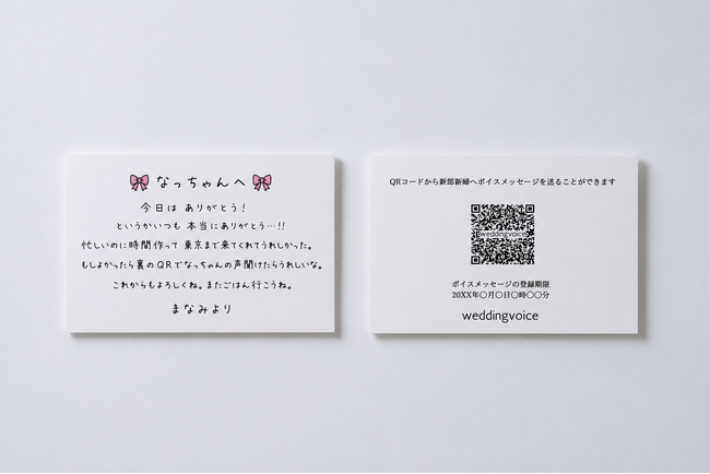 結婚式でゲストの「声」を残すweddingvoiceがリニューアル。新郎新婦からの“手書きメッセージカード”を新たに追加