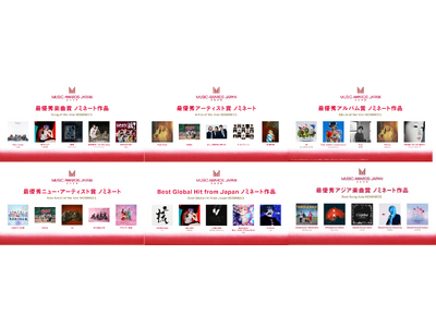 「MUSIC AWARDS JAPAN」ノミネート作品を発表！最終投票がスタートし、6月13日の授賞式へ