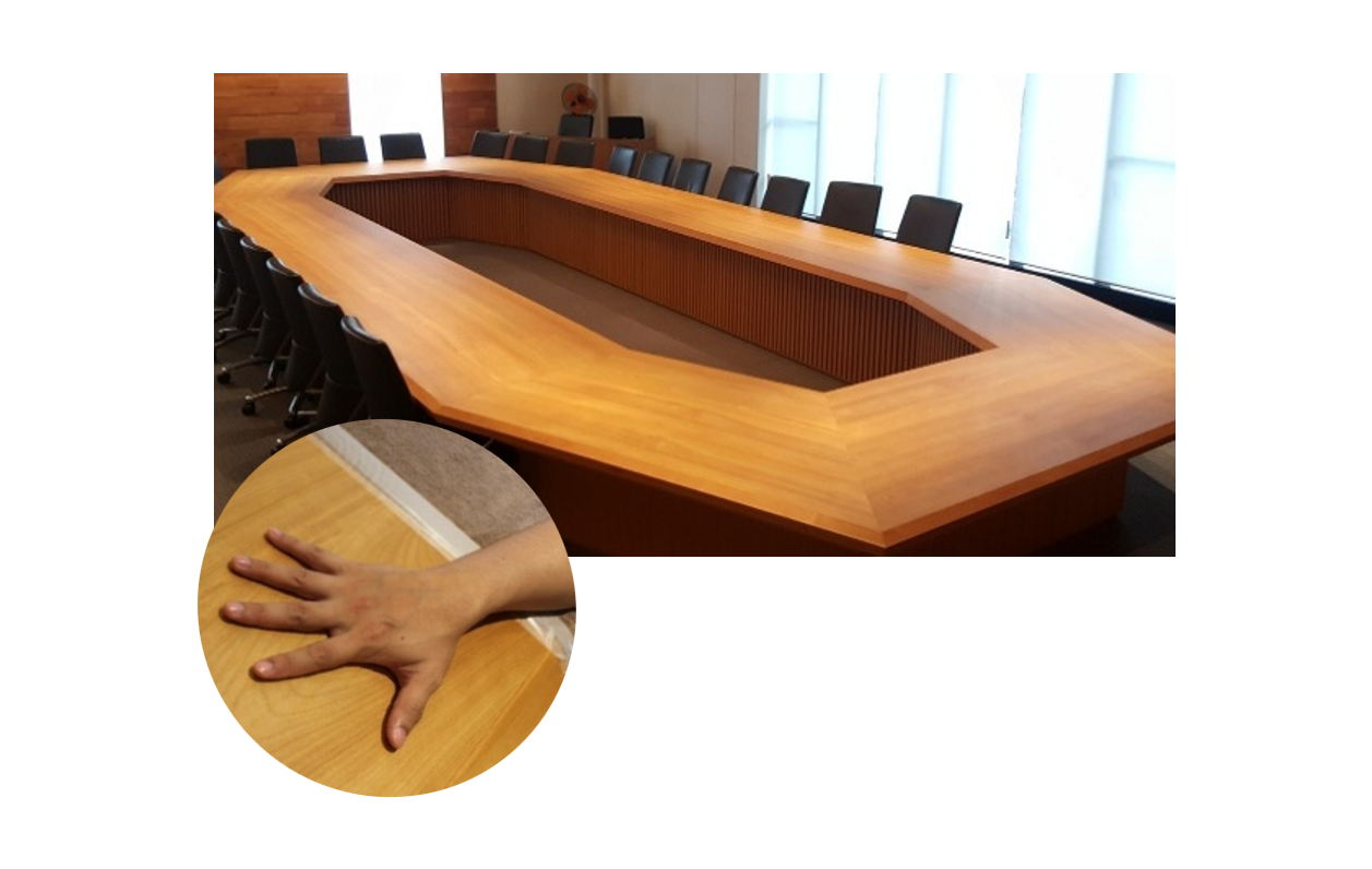 木製会議テーブルに触れると脳がリラックス―実際の会議室で前頭前野活動の鎮静化と心理状態の改善を検証―