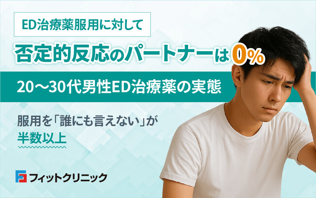 ED治療薬服用に対して否定的反応のパートナーは0％-20～30代男性ED治療薬の実態