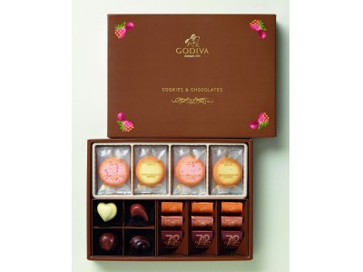 【GODIVA】有名百貨店カタログギフト限定。感謝の気持ちを込めて贈る、バラエティ豊かなゴディバのひと箱 ゴディバ「クッキー＆チョコレート アソートメント」（ダブルストロベリー＆ホワイト）