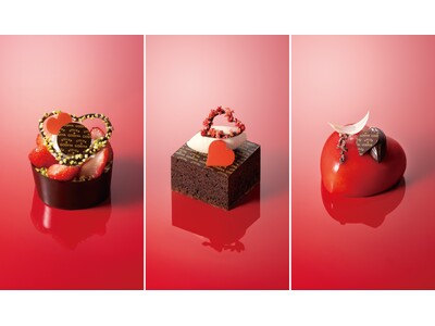 赤いハートのデコレーションがバレンタインを彩る限定スイーツ アトリエ ドゥ ゴディバ バレンタインスイーツ