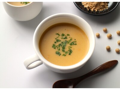 【新発売】和×洋のプロテインスープ　「玉三　香ばしきな粉のコーンポタージュ」