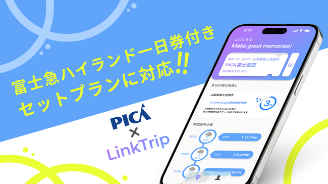 天候連動キャッシュバック「LinkTrip」、富士急ハイランド1日券付きセットプランに対応