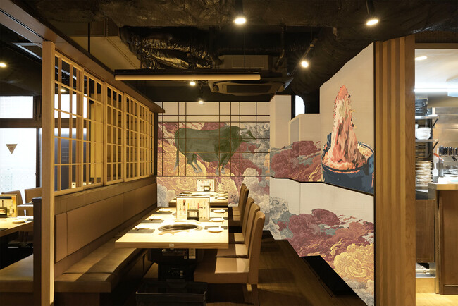 プレスリリース「日本初、食事をしながらアート制作の全貌を“生”で目撃する。神戸牛・にくなべ屋「神戸びいどろ新宿」にて「浮世絵ライブペイント」を12月より連続開催」のイメージ画像