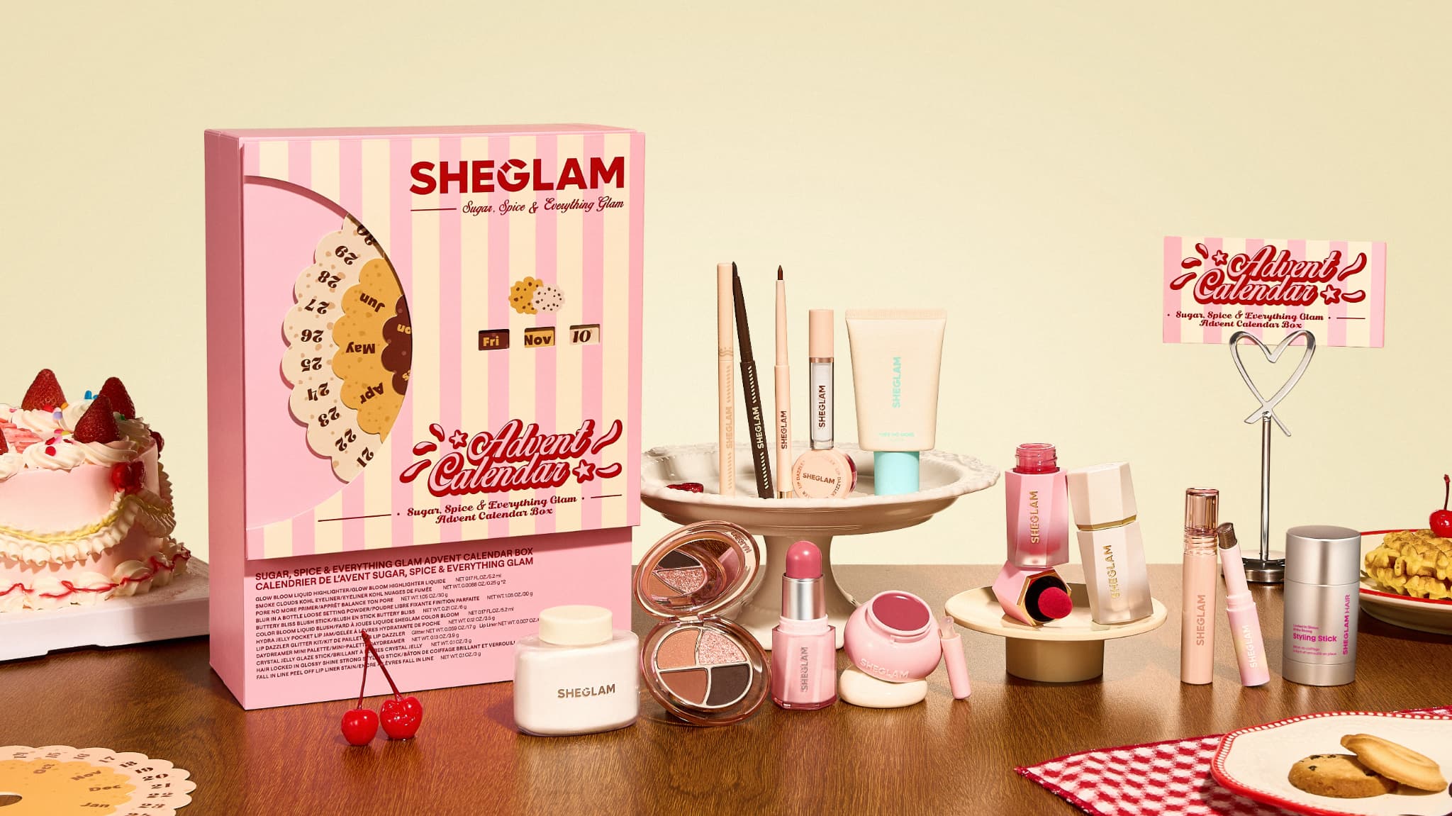 SHEGLAM2025年冬新作よりスイーツボックスがモチーフのアドベントカレンダー『Sugar, Spice & Everything Glam Advent Calendar Box』が発売開始！