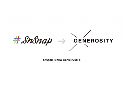 株式会社SnSnap、事業の多角化に伴い社名を「株式会社GENEROSITY」へ変更、CIを一新