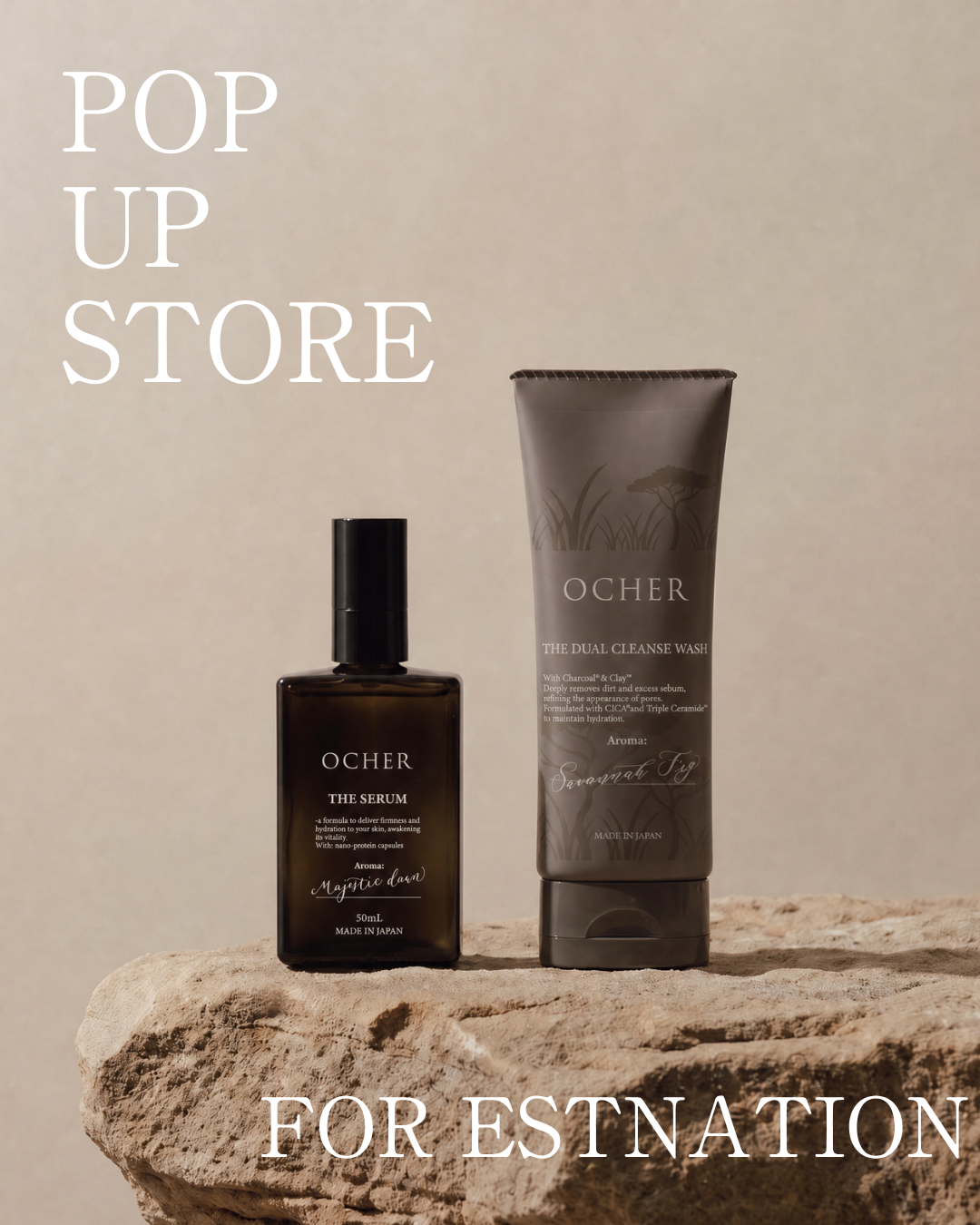 メンズスキンケアブランド「OCHER」、エストネーション六本木ヒルズ店に期間限…