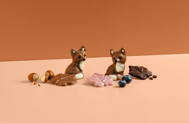 キツネたちがチョコレートになって登場　レダラッハが贈る、スイスの森の秋