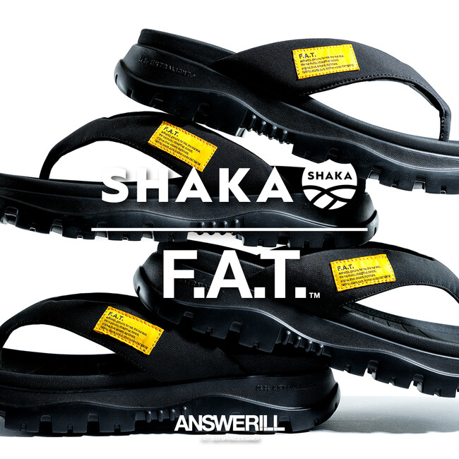 【F.A.T. エフ エイ ティー】ブランドカラーで表現したSHAKAとのコラボレーショントングサンダルを6/7(土)より発売。