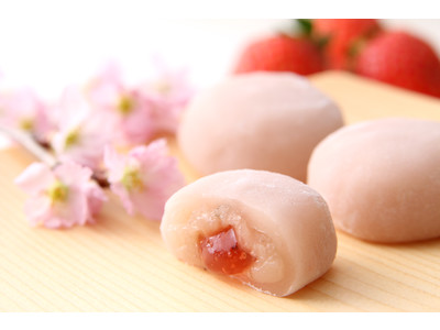～栃木県産とちおとめ使用～老舗和菓子屋「築地ちとせ」から「ちとせのさくらいちご餅」を季節限定で発売いたします。
